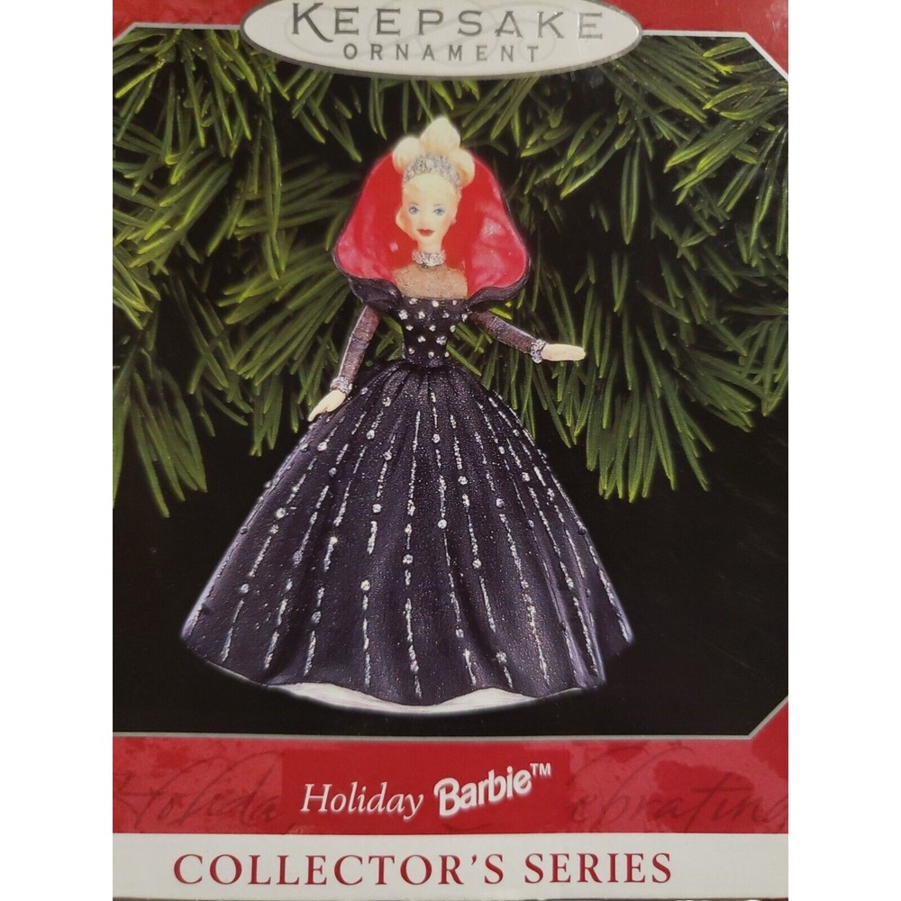 Hallmark Ornament Holiday Barbie 6th In Series 1997 25th Anniversary - Picture 3 of 14